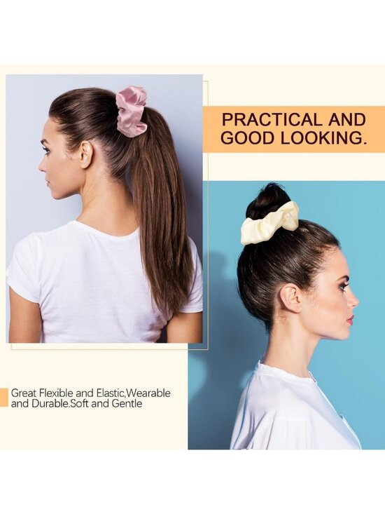30 Pcs Colorful Hair Scrunchies for Women & Girls - Kawaii Elastic Ponytail